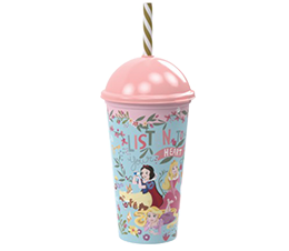 Copo Shake Canudo 500Ml Princesa...